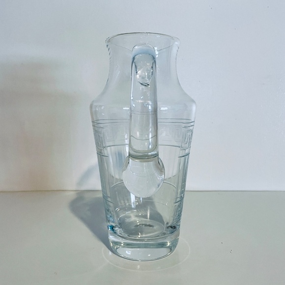 Versace x Rosenthal Meandre Greek Key Clear Glass Crystal Pitcher Vintage - Picture 5 of 14